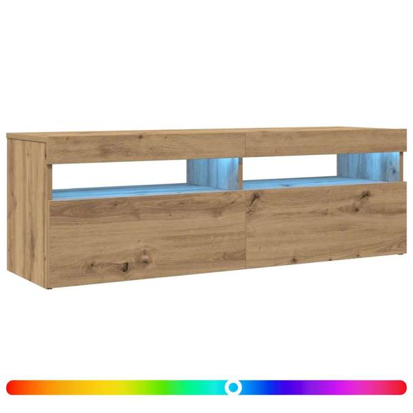 TV-Schrank mit LED Artisan-Eiche 120x35x40 cm Holzwerkstoff