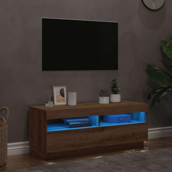 TV-Schrank mit LED-Leuchten Artisan-Eiche 100x35x40 cm