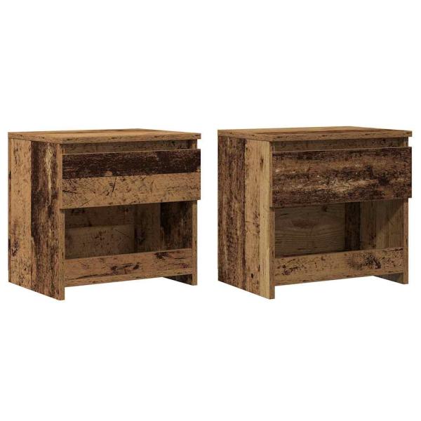Nachttische 2 Stück Altholz 40x30x39 cm Holzwerkstoff