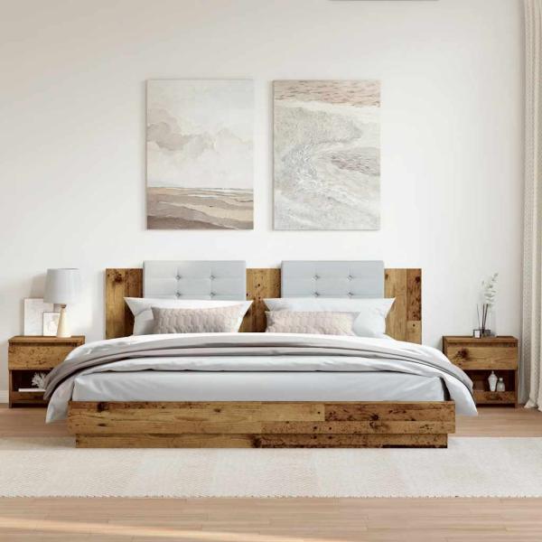Nachttische 2 Stück Altholz 40x30x39 cm Holzwerkstoff