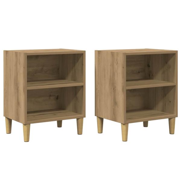 Nachttische 2 Stk. Artisan-Eiche 40x30x50 cm Holzwerkstoff