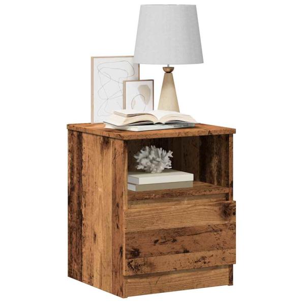 ARDEBO.de - Nachttische 2 Stk. Altholz-Optik 40x40x50 cm Holzwerkstoff