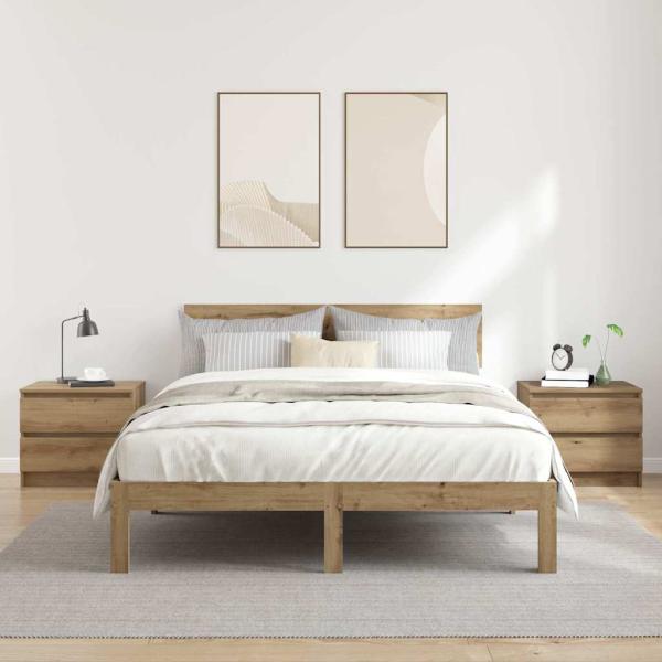 ARDEBO.de - Nachttische 2 Stk. Artisan-Eiche 50x40x43,5 cm Holzwerkstoff