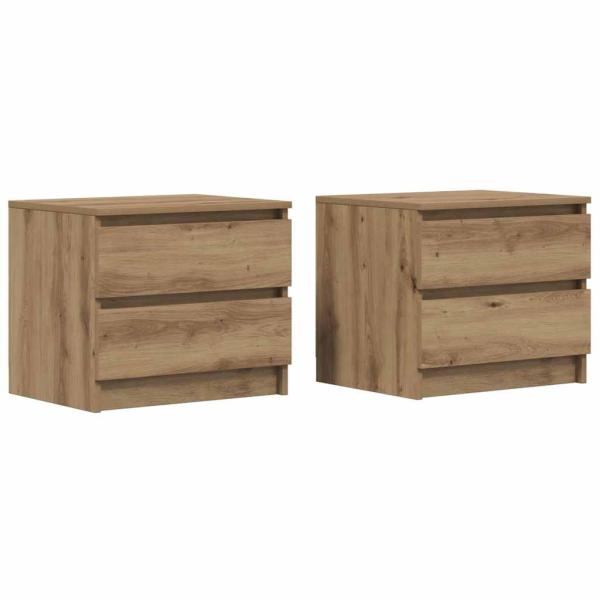 Nachttische 2 Stk. Artisan-Eiche 50x40x43,5 cm Holzwerkstoff