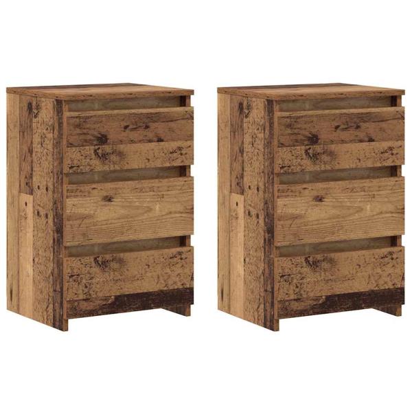 Nachttische 2 Stk. Altholz-Optik 40x35x62,5 cm Holzwerkstoff