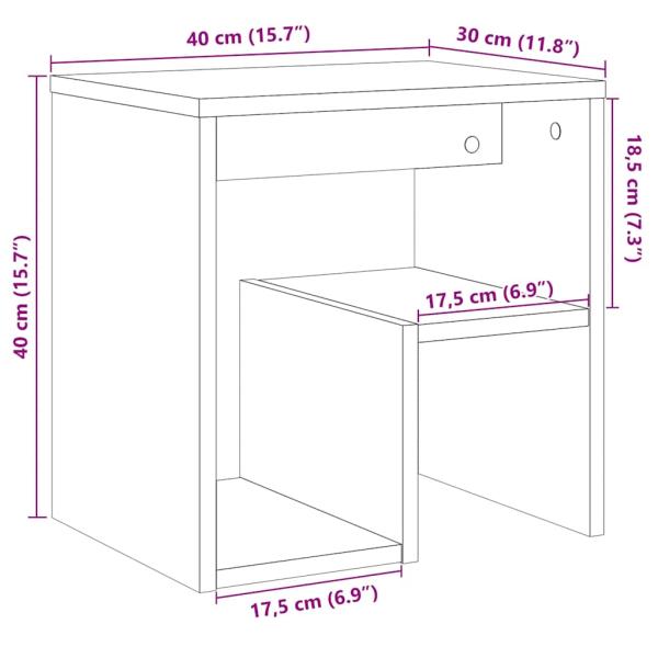 Nachttisch Artisan-Eiche 40x30x40 cm Holzwerkstoff