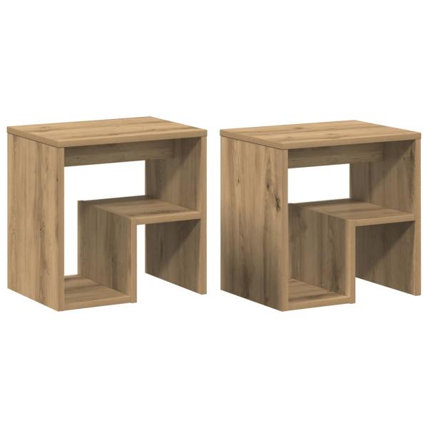 Nachttische 2 Stk. Artisan-Eiche 40x30x40 cm Holzwerkstoff