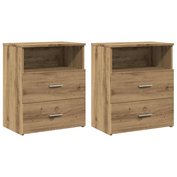 Nachttische 2 Stk. Artisan-Eiche 50x32x60 cm Holzwerkstoff