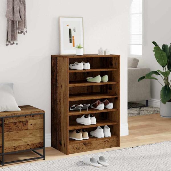 ARDEBO.de - Schuhschrank 60 x 35 x 92 cm Altholz