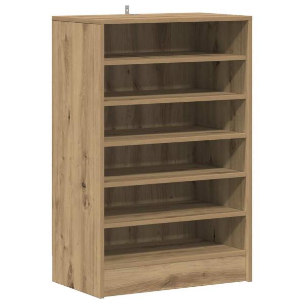 Schuhschrank 60 x 35 x 92 cm Artisan-Eiche 6 Fächer für Schuhe