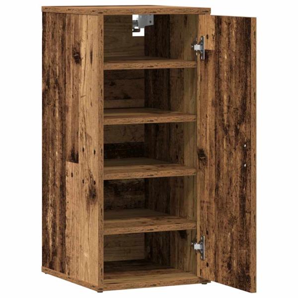 Schuhschränke 2 Stk. Altholz-Optik 32x35x70 cm Holzwerkstoff