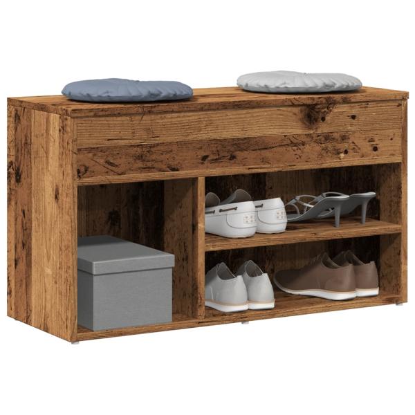 ARDEBO.de - Schuhbank Altholz-Optik 80x30x45 cm Holzwerkstoff