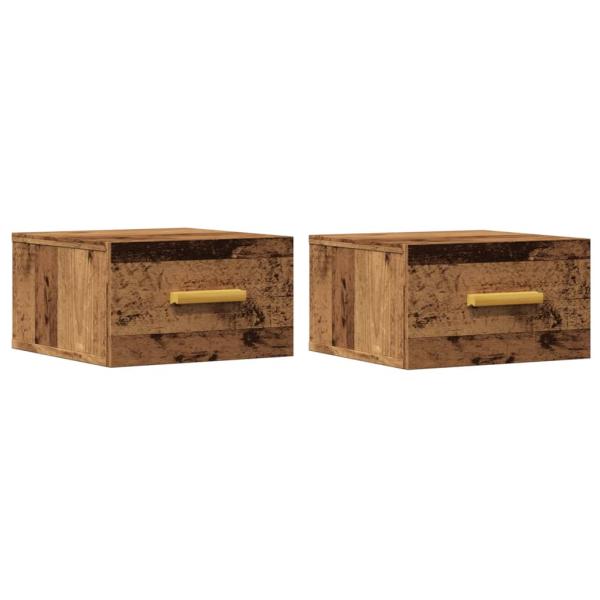 Wand-Nachttische 2 Stk. Altholz-Optik 35x35x20 cm