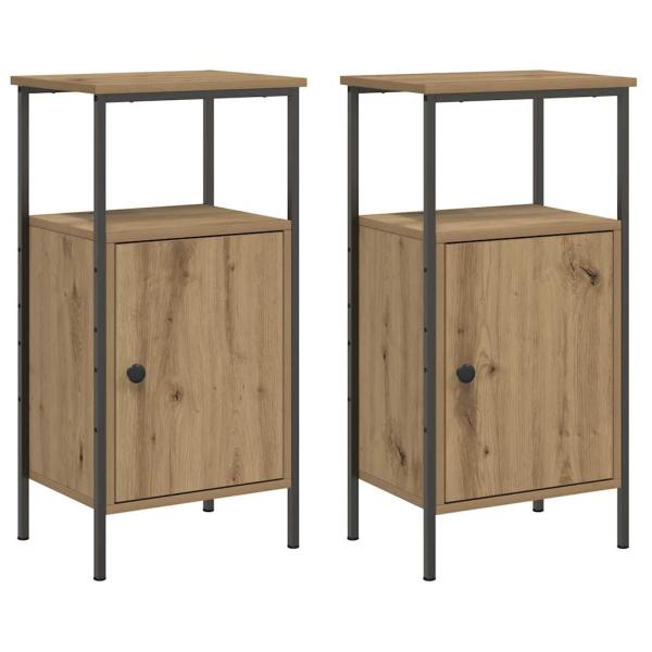 Nachttische 2 Stk. Artisan-Eiche 41x31x80 cm Holzwerkstoff