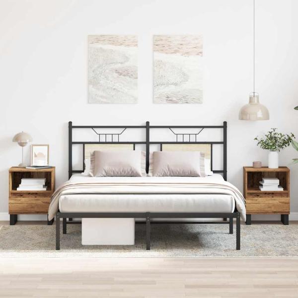 ARDEBO.de - Nachttische 2 Stk. Altholz-Optik 40x35x50 cm Holzwerkstoff