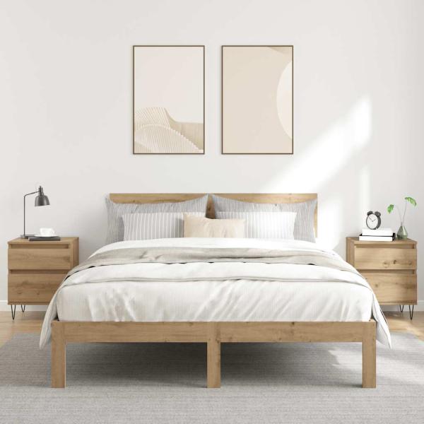 ARDEBO.de - Nachttische 2 Stk. Artisan-Eiche 40x35x50 cm Holzwerkstoff