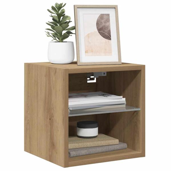 TV-Wandschränke mit LED-Leuchten 2 Stk. Artisan-Eiche