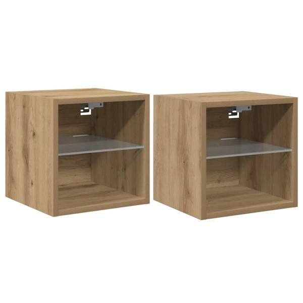 TV-Wandschränke mit LED-Leuchten 2 Stk. Artisan-Eiche