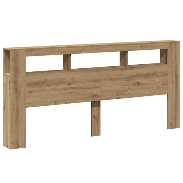 LED-Kopfteil Artisan-Eiche 220x18,5x103,5 cm Holzwerkstoff