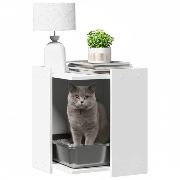 Katzenstreu Box Umzäunung Weiß 42 x 42 x 51 cm