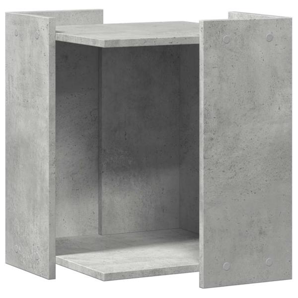 Katzenstreu Box Umzäunung Betongrau 42 x 42 x 51 cm