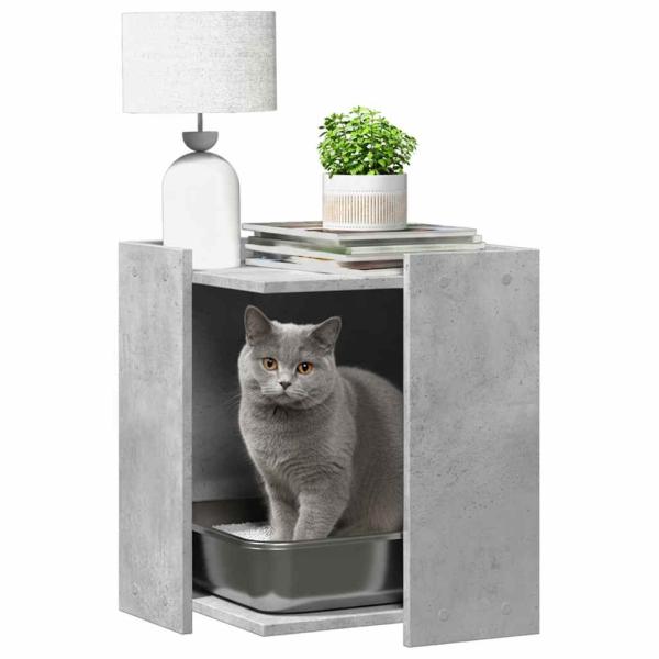Katzenstreu Box Umzäunung Betongrau 42 x 42 x 51 cm