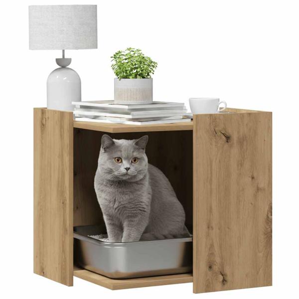 Katzenstreu Box Umzäunung Artisan-Eiche 53 x 53 x 51 cm