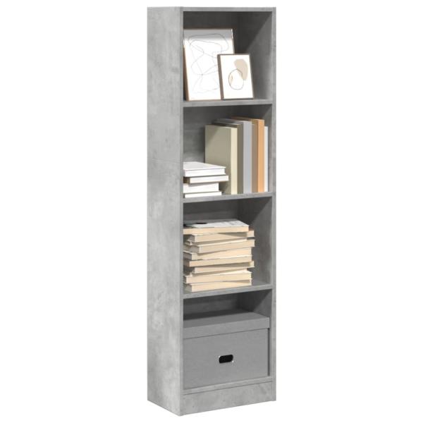 ARDEBO.de - Bücherregal Betongrau 40x24x143 cm Holzwerkstoff