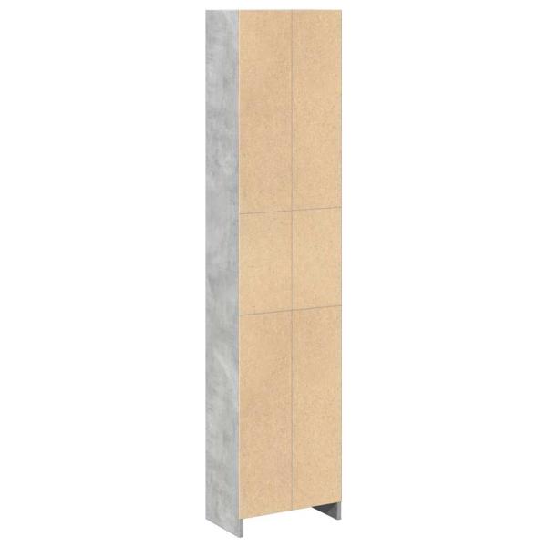 B?cherregal Betongrau 40x24x176 cm Holzwerkstoff