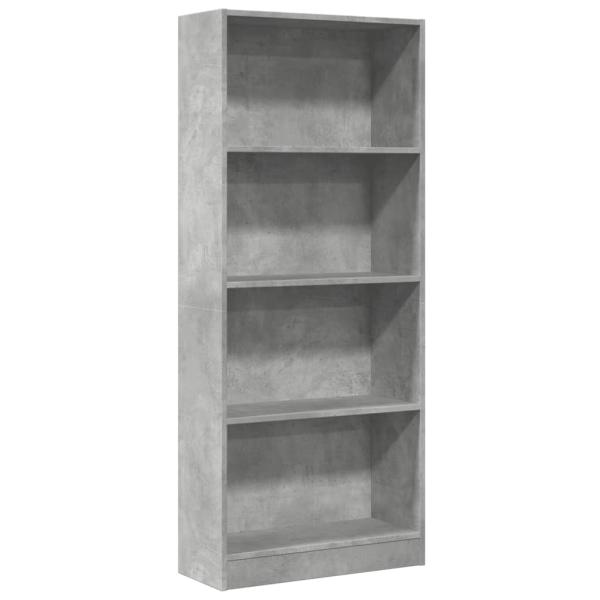 B?cherregal Betongrau 60x24x143 cm Holzwerkstoff