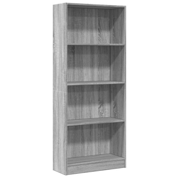 Bücherregal Grau Sonoma 60x24x143 cm Holzwerkstoff