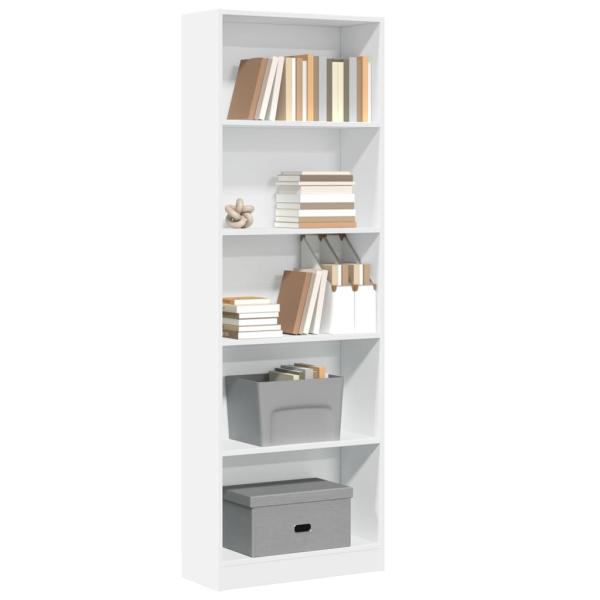 ARDEBO.de - Bücherregal Weiß 60 x 24 x 176 cm Holzwerkstoff