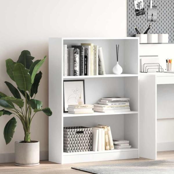 ARDEBO.de - Bücherregal Weiß 80x24x109 cm Holzwerkstoff