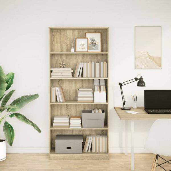 B?cherregal Sonoma-Eiche 80 x 24 x 176 cm Holzwerkstoff