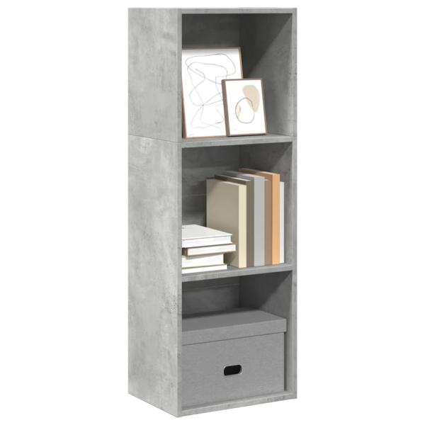 ARDEBO.de - B?cherregal Betongrau 40x30x114 cm Holzwerkstoff