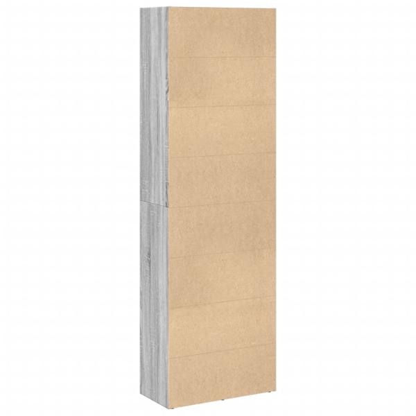 B?cherregal Grau Sonoma 60x30x189 cm Holzwerkstoff