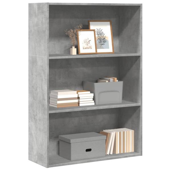 ARDEBO.de - B?cherregal Betongrau 80x30x114 cm Holzwerkstoff