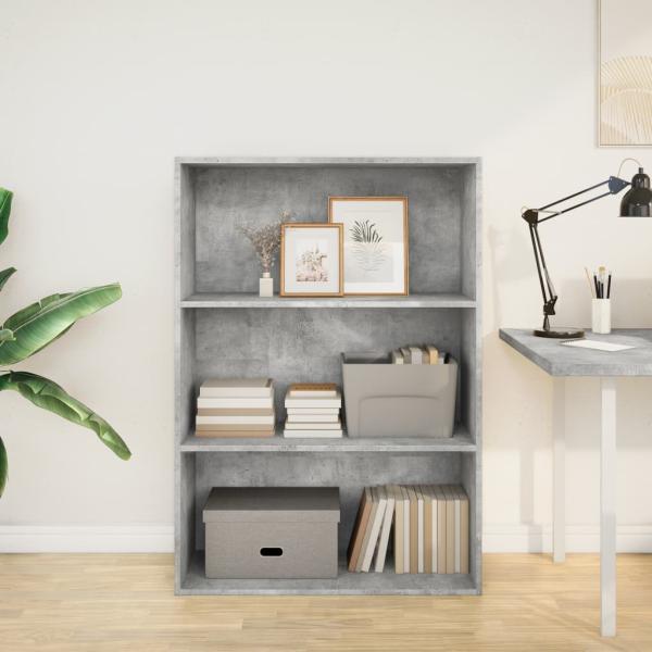 B?cherregal Betongrau 80x30x114 cm Holzwerkstoff