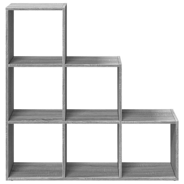 Raumteiler-B?cherregal 3 Etagen Grau Sonoma 99x29x99 cm