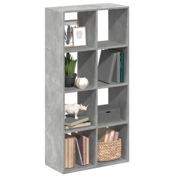 ARDEBO.de - Raumteiler-B?cherregal Betongrau 69,5x29x137,5 cm Holzwerkstoff