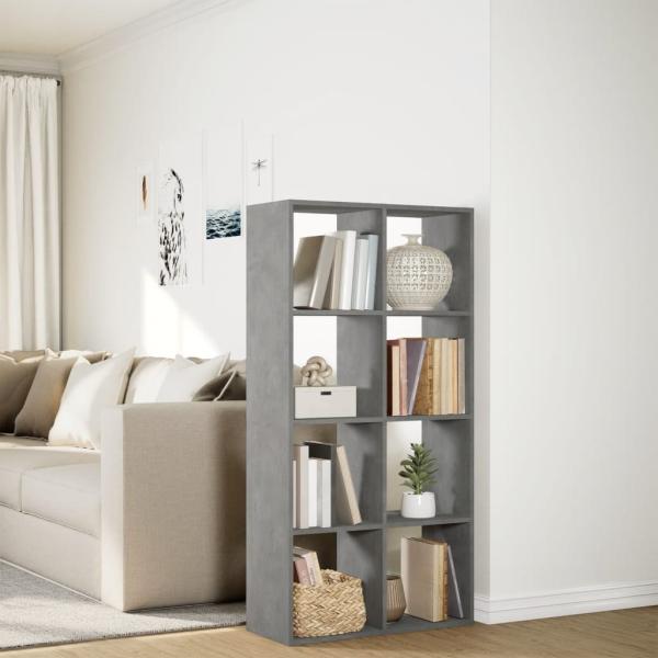 Raumteiler-B?cherregal Betongrau 69,5x29x137,5 cm Holzwerkstoff