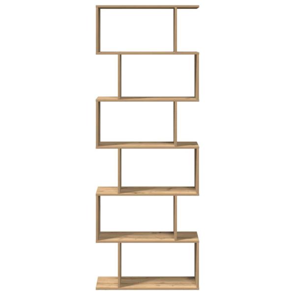 Raumteiler-Bücherregal 6 Etagen Artisan-Eiche 70x24x193 cm