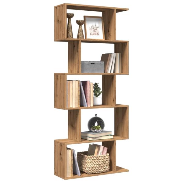 ARDEBO.de - Raumteiler-Bücherregal 5 Etagen Artisan-Eiche 70x24x161 cm