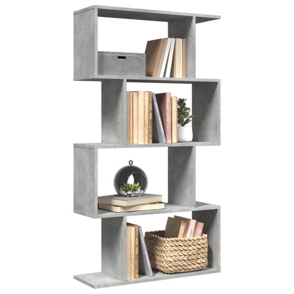 ARDEBO.de - Raumteiler-Bücherregal 4 Böden Betongrau 70x24x129 cm