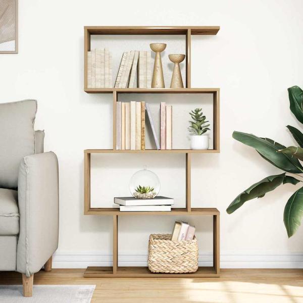 Raumteiler-Bücherregal 4 Böden Artisan-Eiche 70x24x129 cm