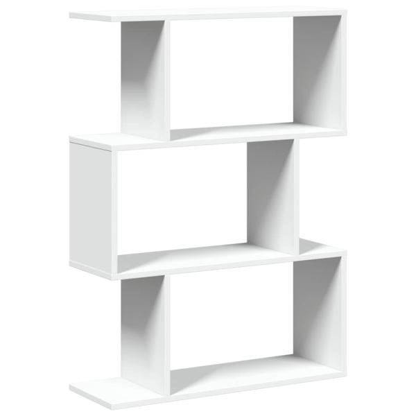 Raumteiler Bücherregal 3-stufig Weiß 70x24x97 cm Holzwerkstoff