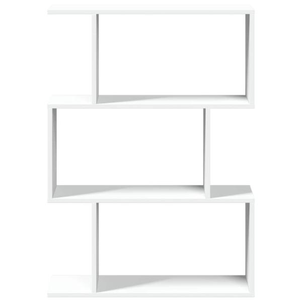 Raumteiler Bücherregal 3-stufig Weiß 70x24x97 cm Holzwerkstoff