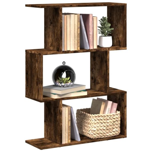 ARDEBO.de - Raumteiler-Bücherregal 3 Fächer Räuchereiche 70x24x97 cm