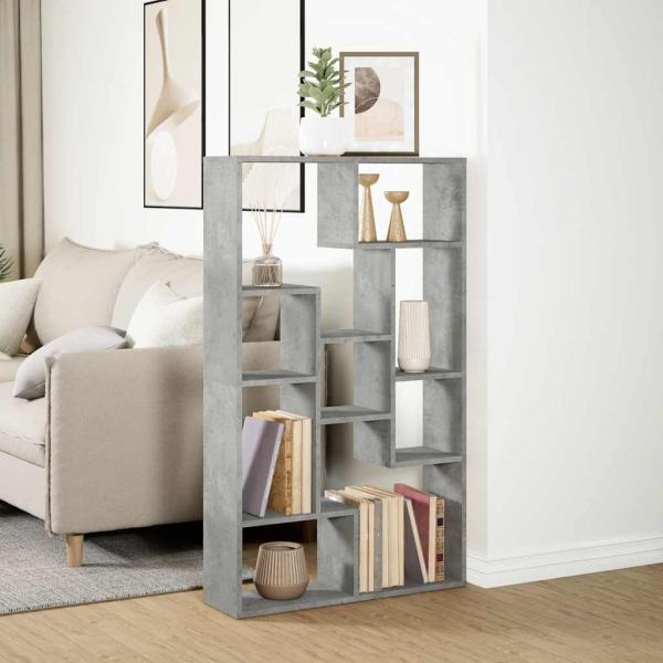 Bücherregal Betongrau 72x20x120,5 cm Holzwerkstoff