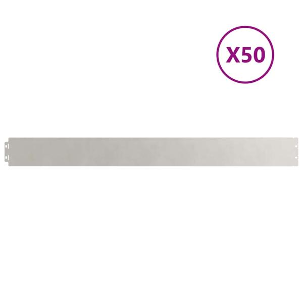 Raseneinfassung 50 Stk. 10 x 103 cm Edelstahl Silber